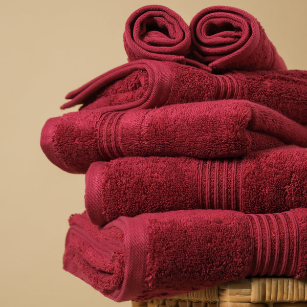 Aura Burgundy Hand and Wash Towels